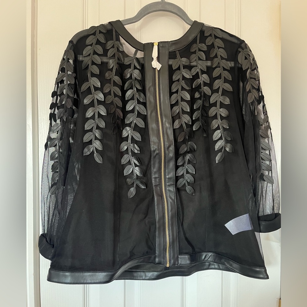 Leather flower jacket